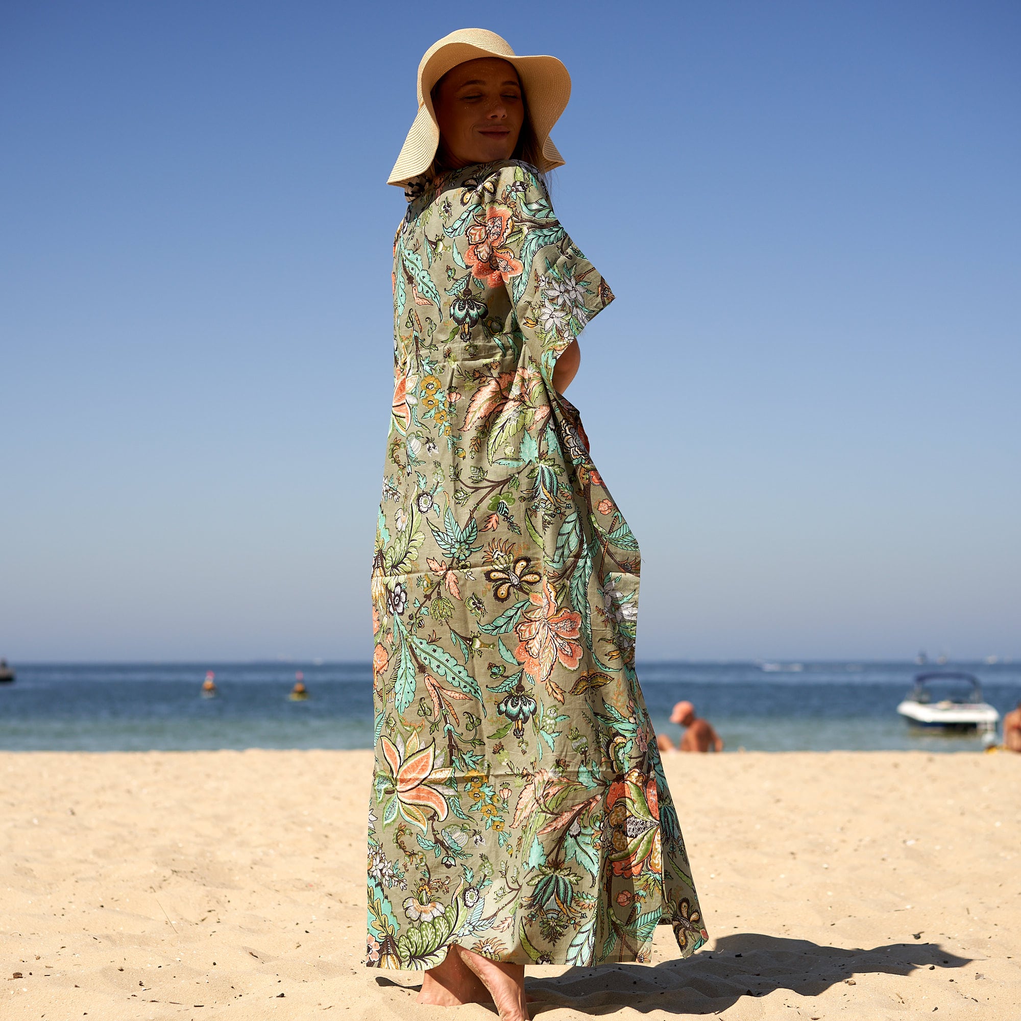 ‘Holiday Florals’ 100% Cotton Kaftan