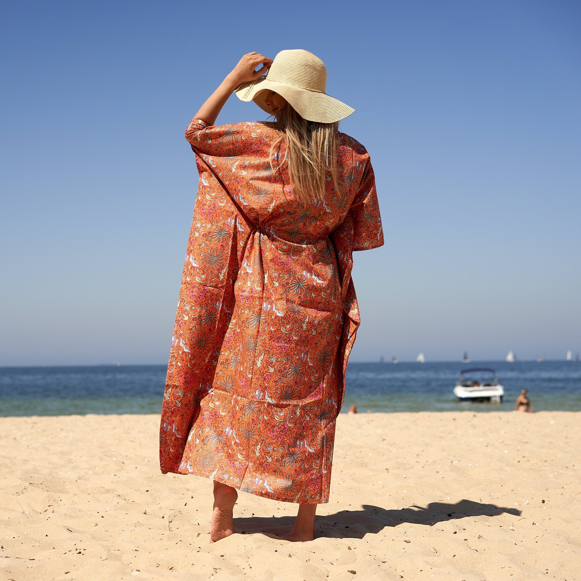 ‘Butterlies & Blooms’ 100% Cotton Kaftan