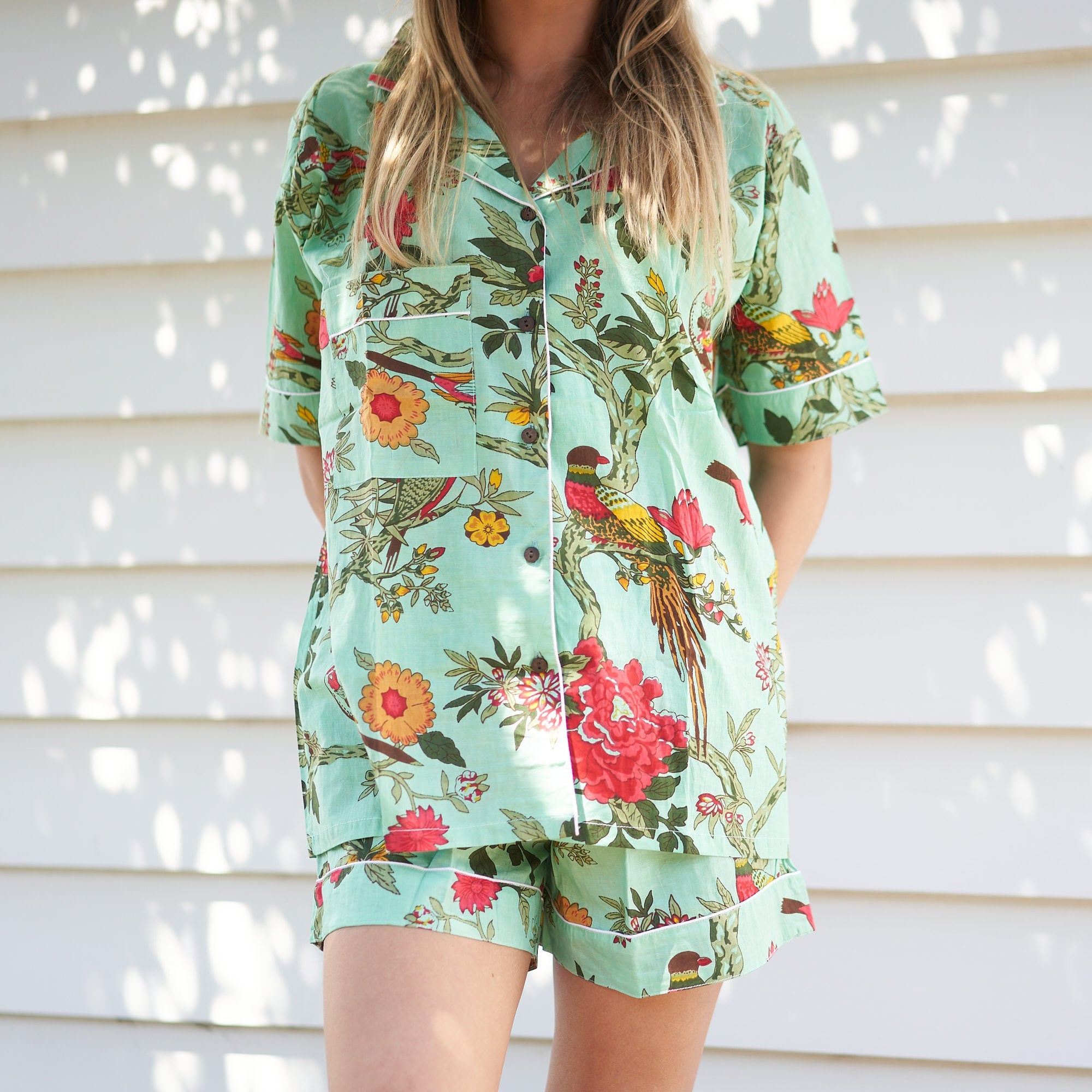 ‘Mellow Mornings’ 100% Cotton Pyjama Shorts Set
