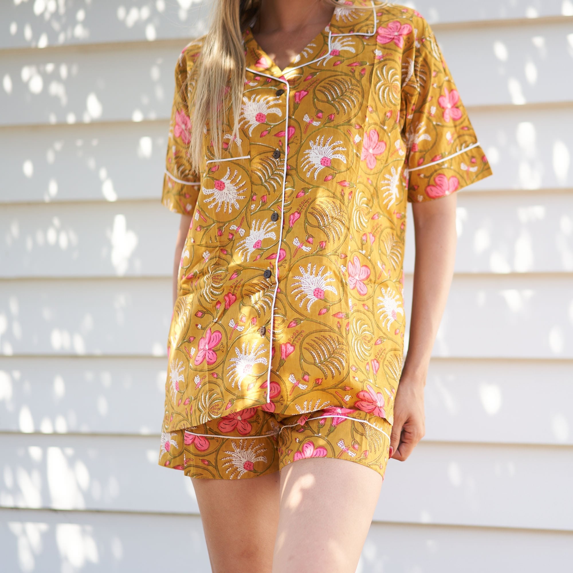‘Botanical Retreat’ 100% Cotton Pyjama Shorts Set
