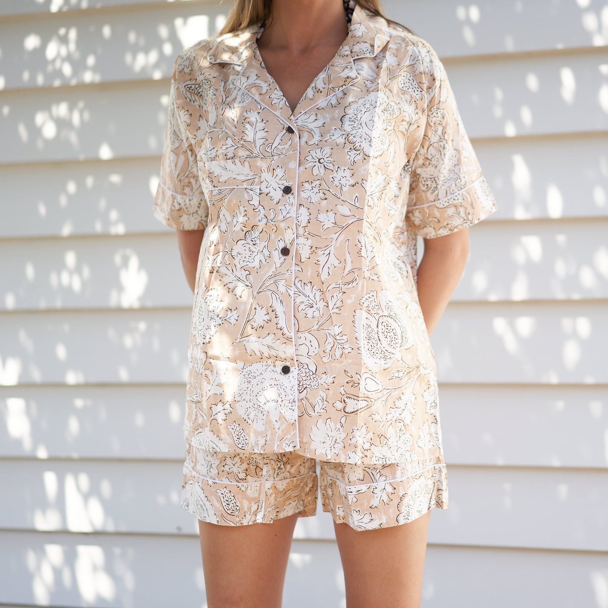 ‘Easy Sundays’ 100% Cotton Pyjama Shorts Set
