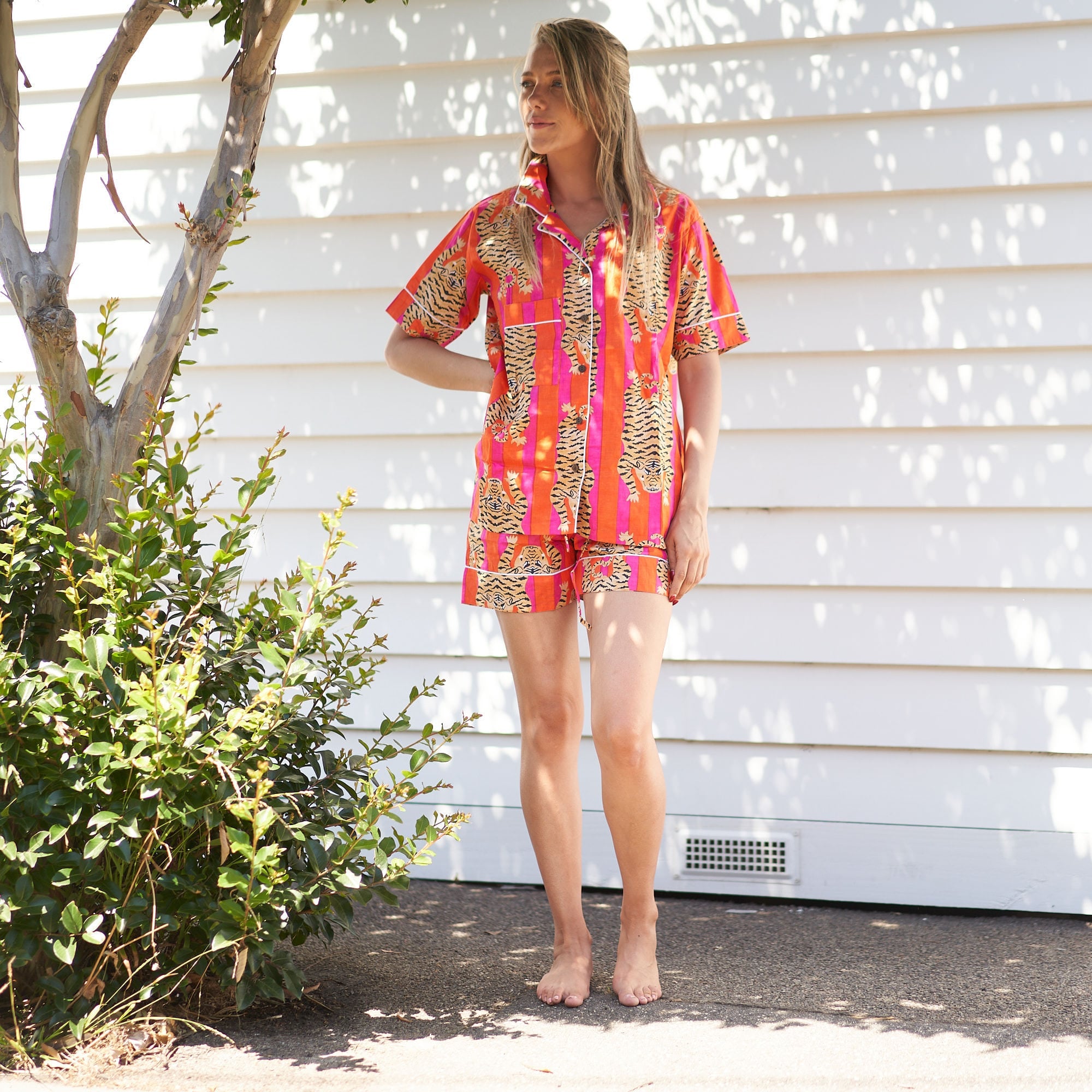 ‘Tranquil Mornings’ 100% Cotton Pyjama Shorts Set