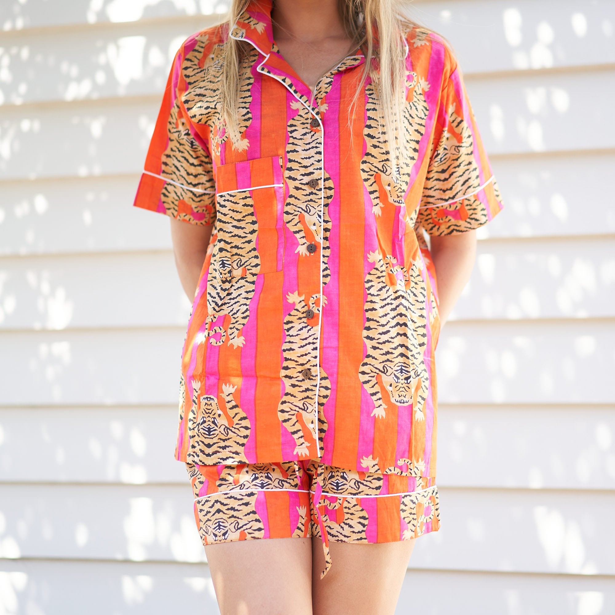 ‘Tranquil Mornings’ 100% Cotton Pyjama Shorts Set