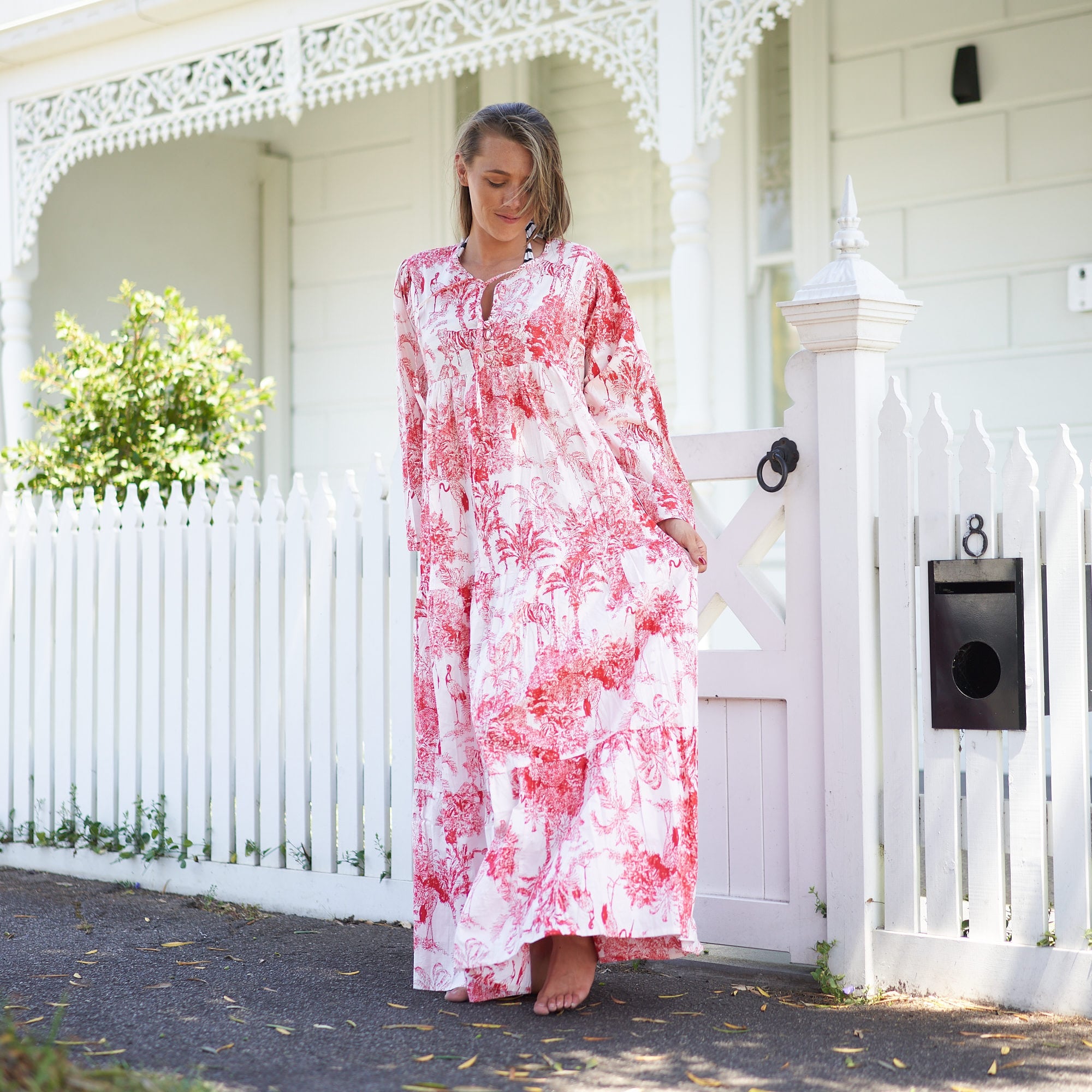 ‘Vintage Botanicals’ 100% Cotton Maxi Dress