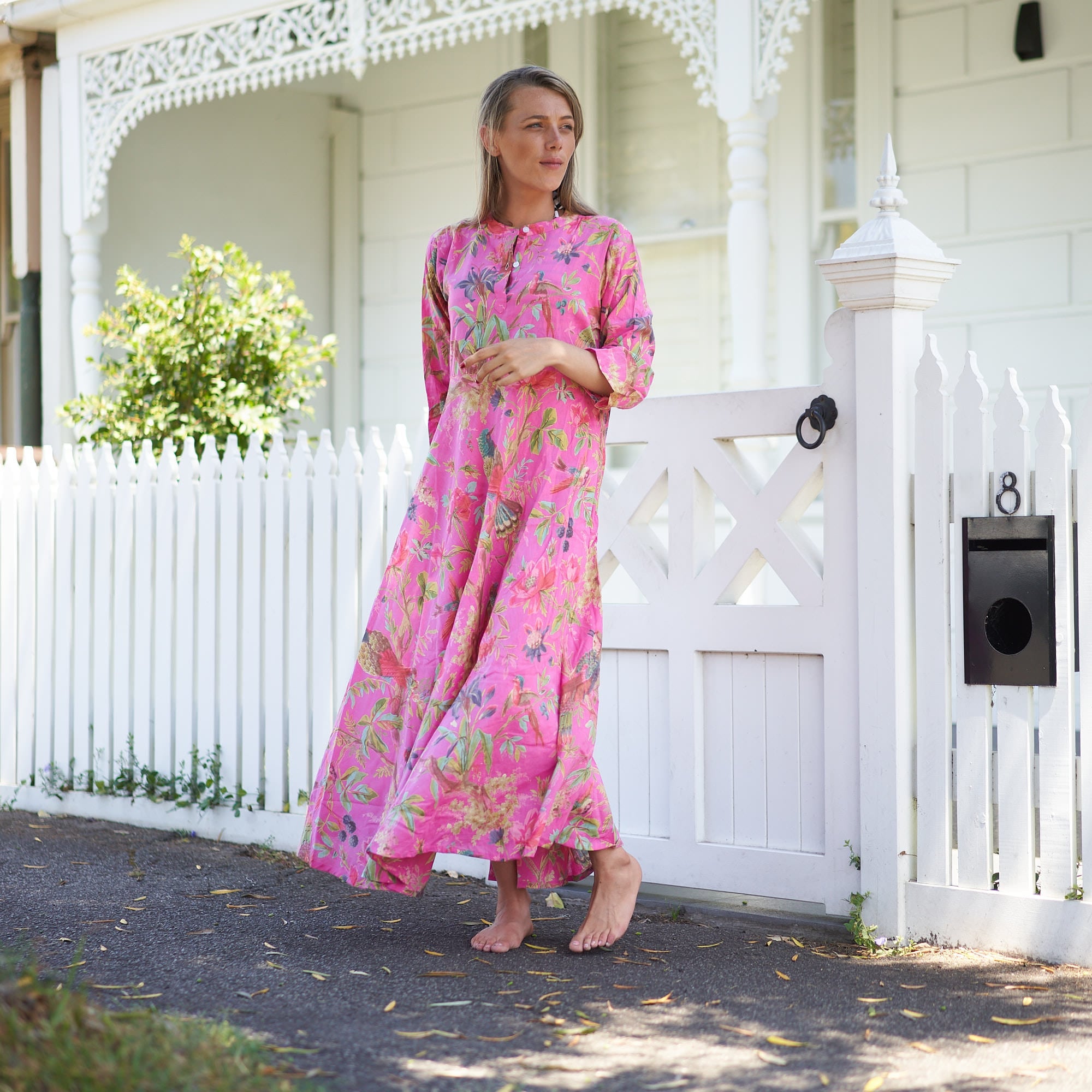 Set of 2 Umbrella ‘Blossoming Bliss’ 100% Cotton Maxi Dress