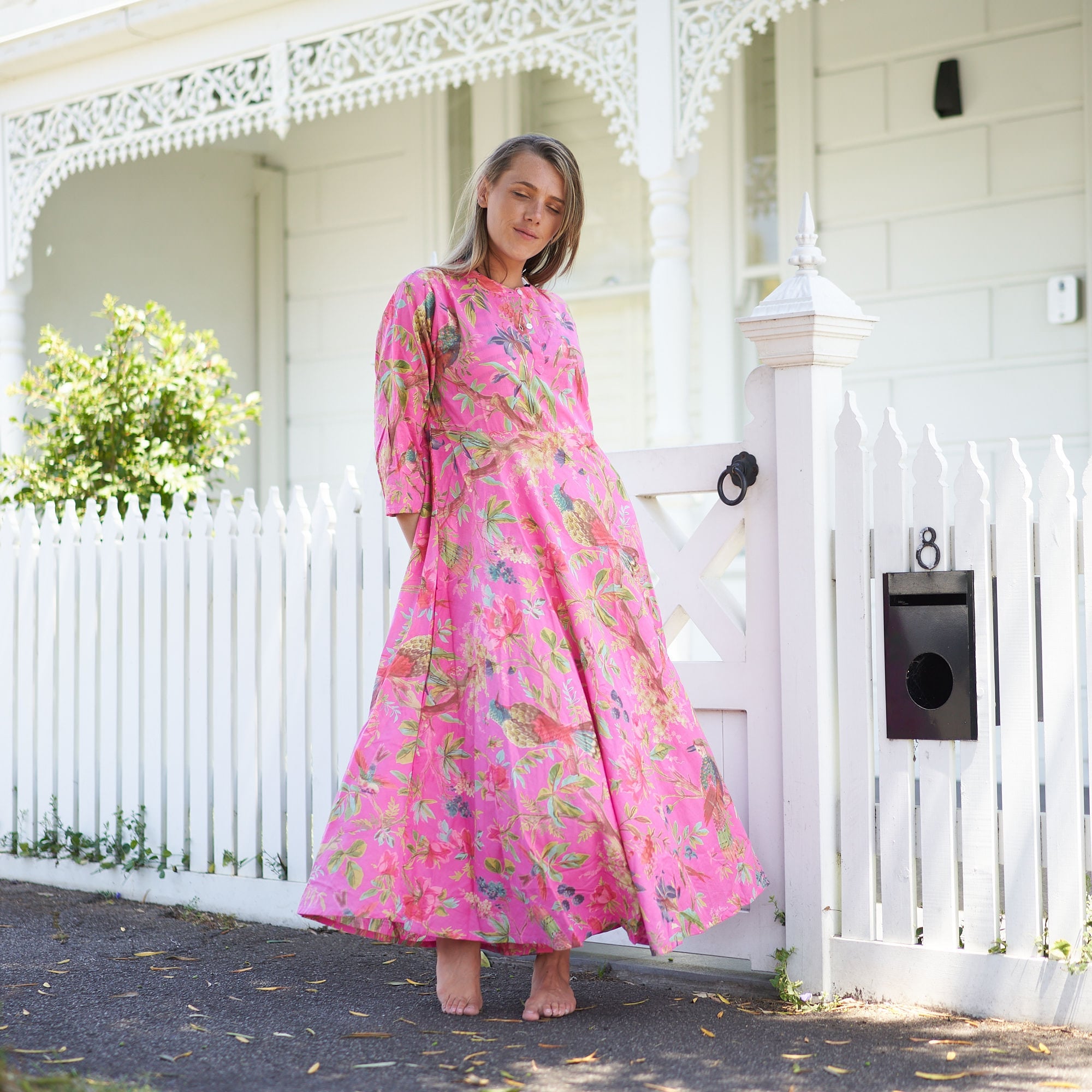Set of 2 Umbrella ‘Blossoming Bliss’ 100% Cotton Maxi Dress