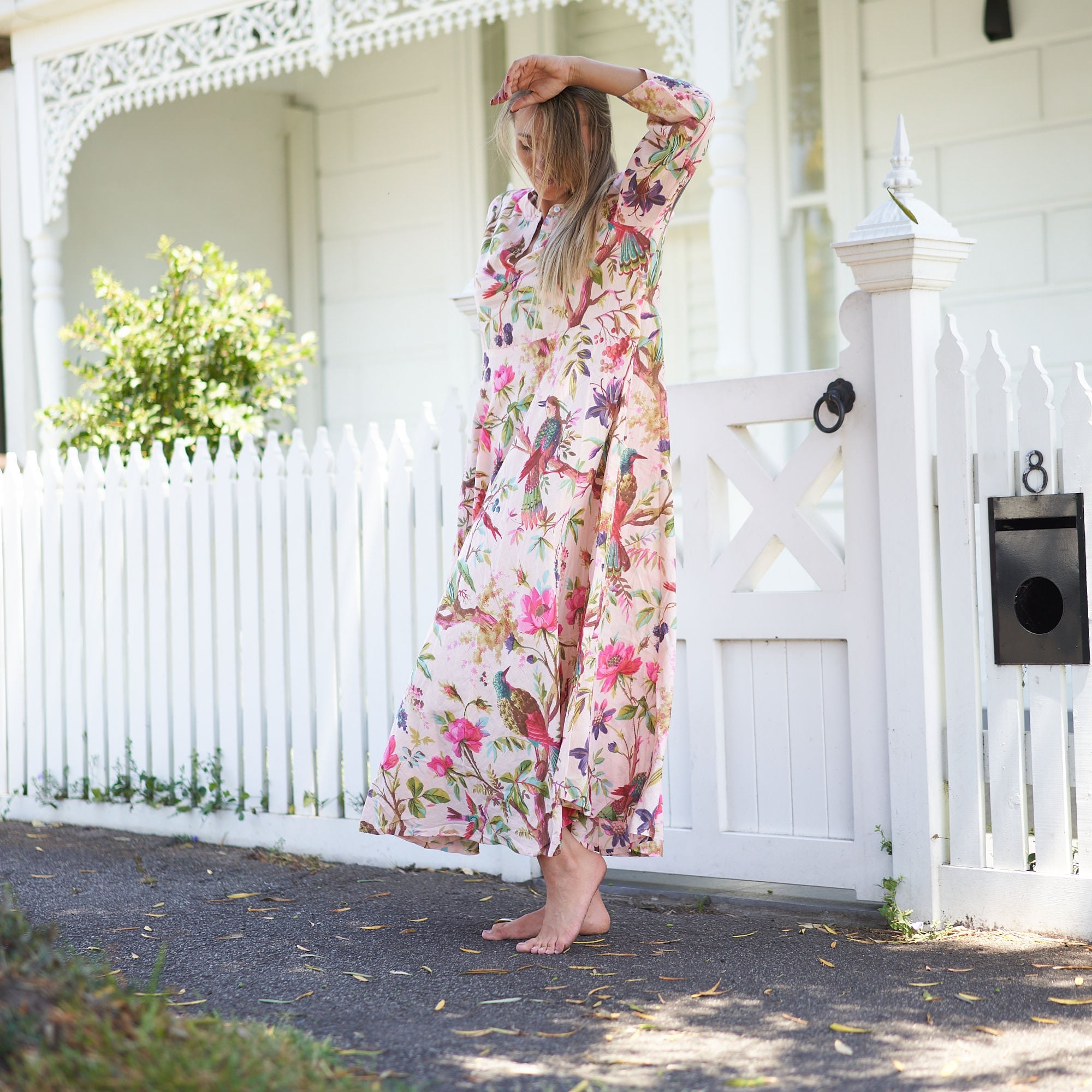 Set of 2 Umbrella ‘Sea, Sun, and Florals’ 100% Cotton Maxi Dress