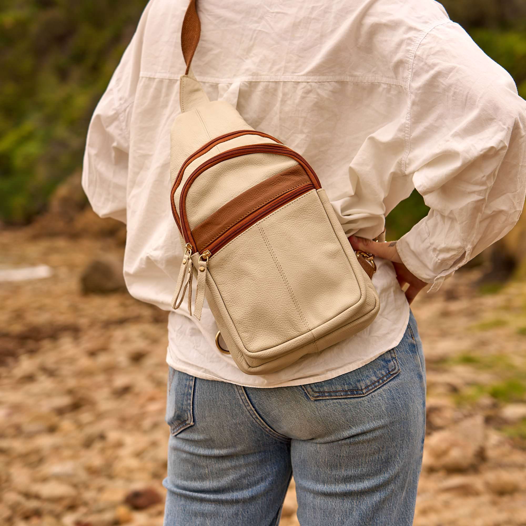 Stylish genuine leather crossbody bag for women’s everyday use