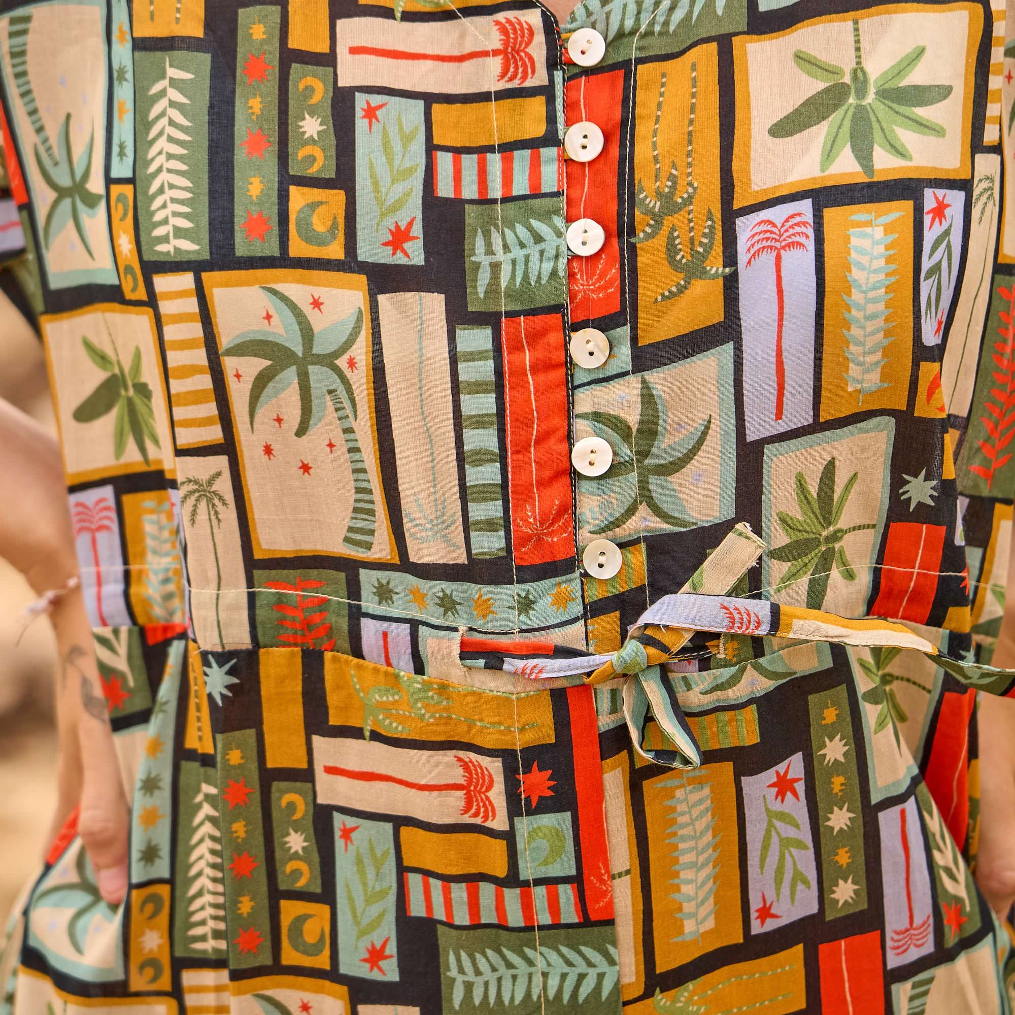 Stylish printed resort maxi dress with bohemian design