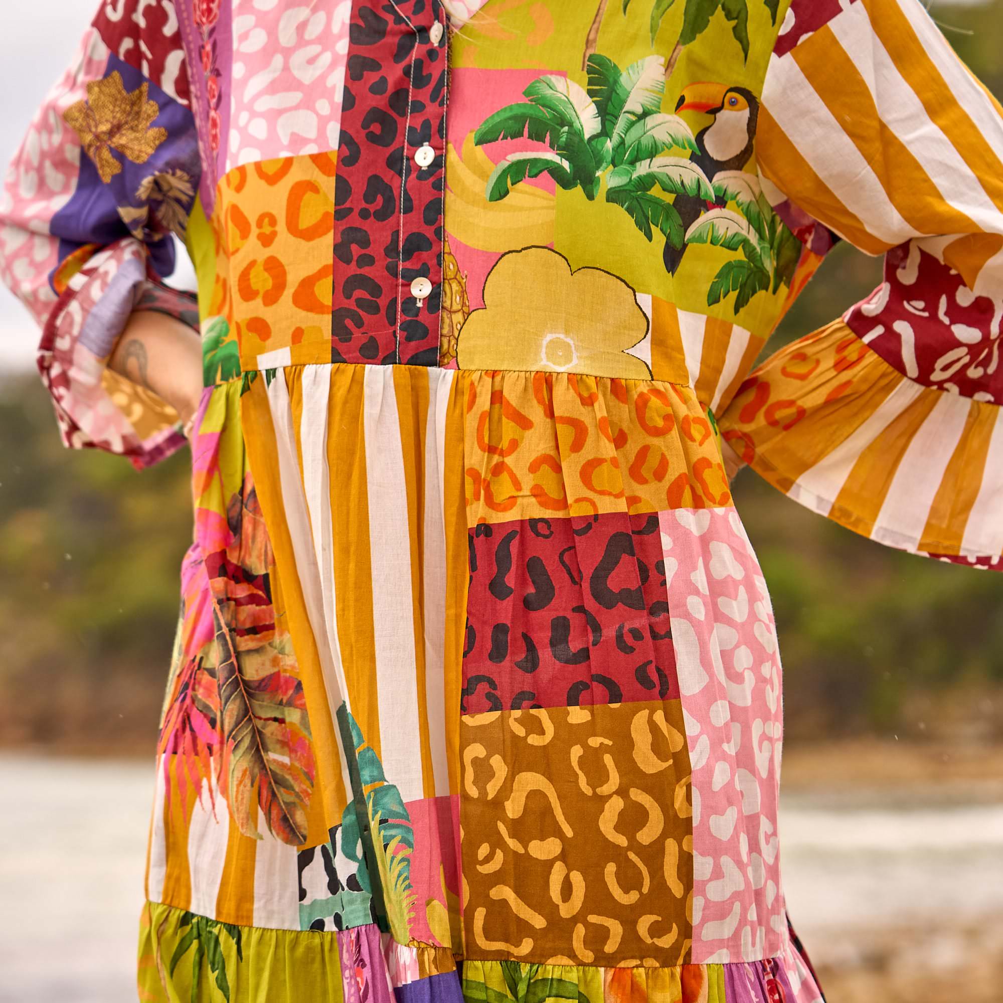 Stylish colour block maxi dress for everyday outfits