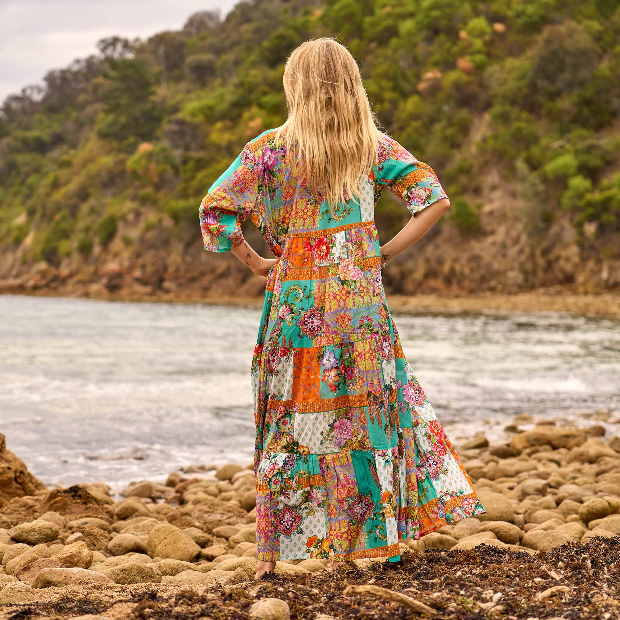 Handmade cotton summer dress for relaxed beach style
