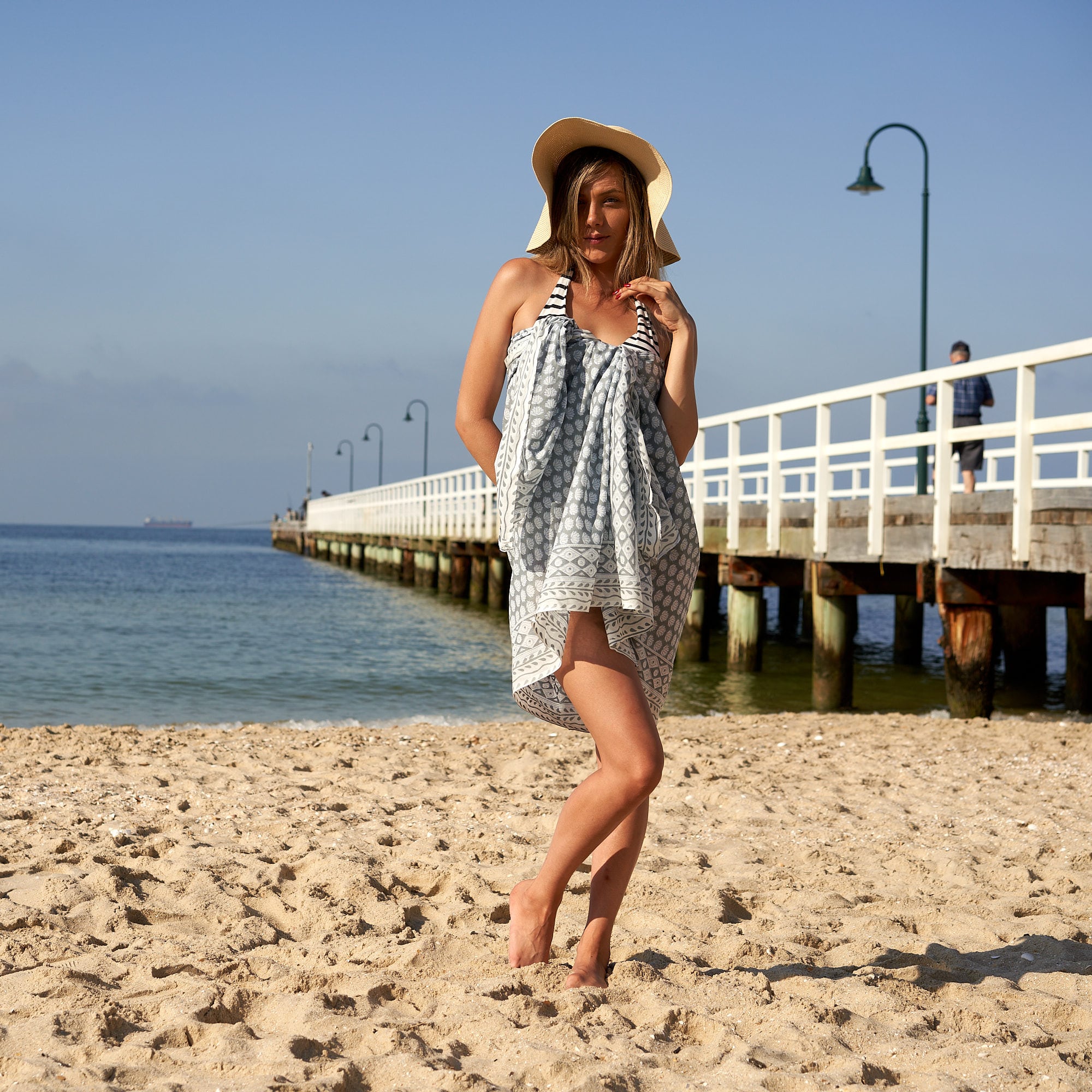 ‘Shoreline Serenity’ 100% Cotton Sarong