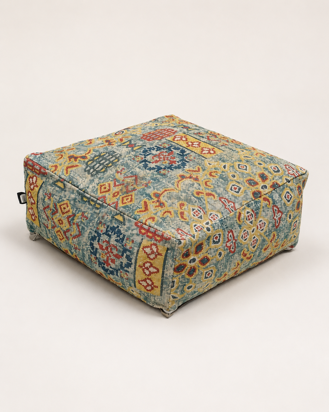 Multicolor boho tribal ottoman cushion cover pouf for stylish home interior decor