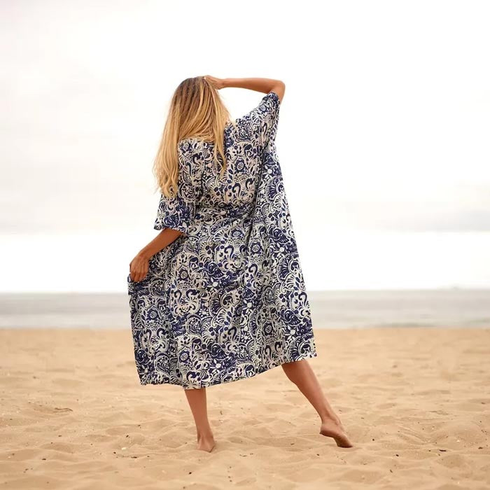 Cotton Kaftan Kimono Cardigan Summer Clothing Maternity Wear Valentine GiftChristmas Gift for her Navy