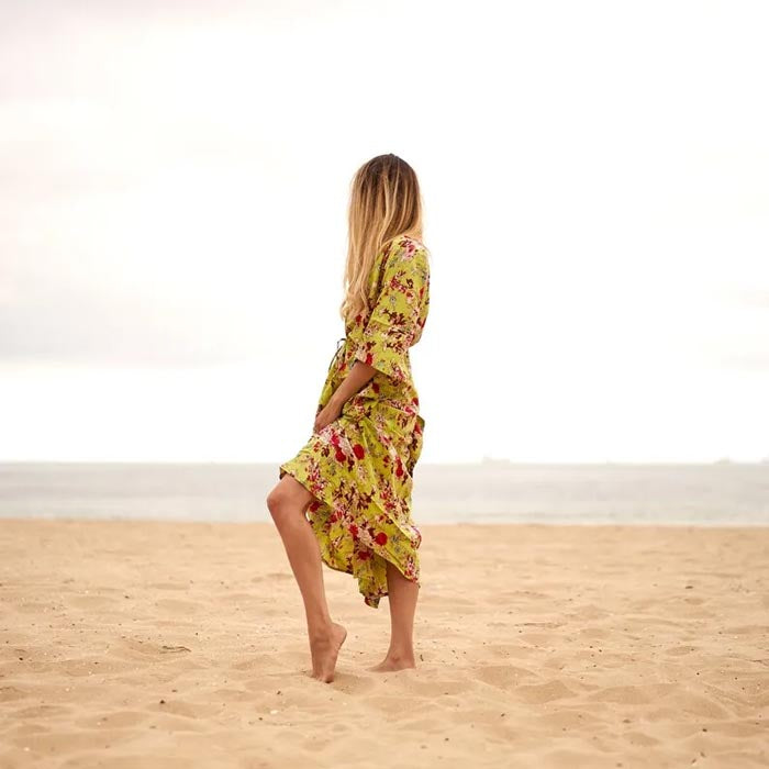 Cotton Kaftan Kimono Caridgan Summer Clothing Valentine Mother's Day Gift Maternity Wear Christmas Gift for her Floral Greens