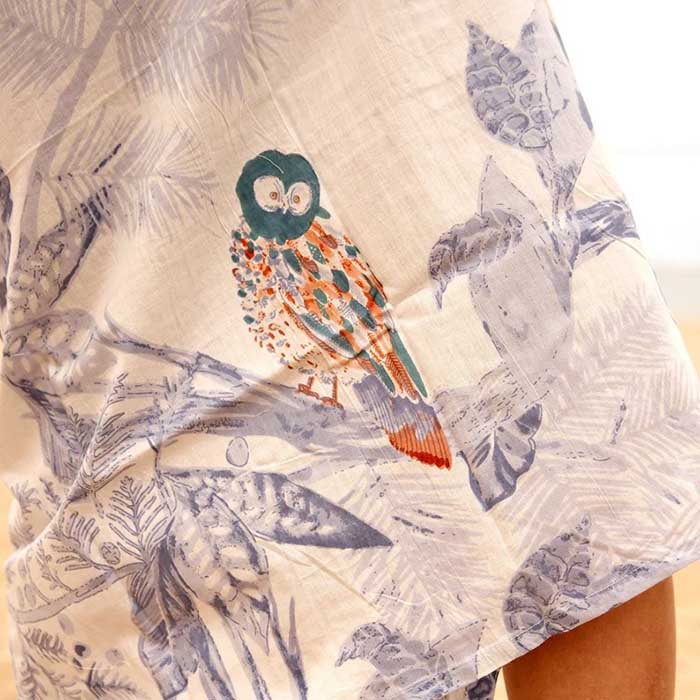 Linen Connections Cotton Kimono Bathrobe Frida Valentines Day GiftBird Bathrobe Turkish Bathrobe Cardigan Nightwear Dressing Gown CK132 Purple Owl