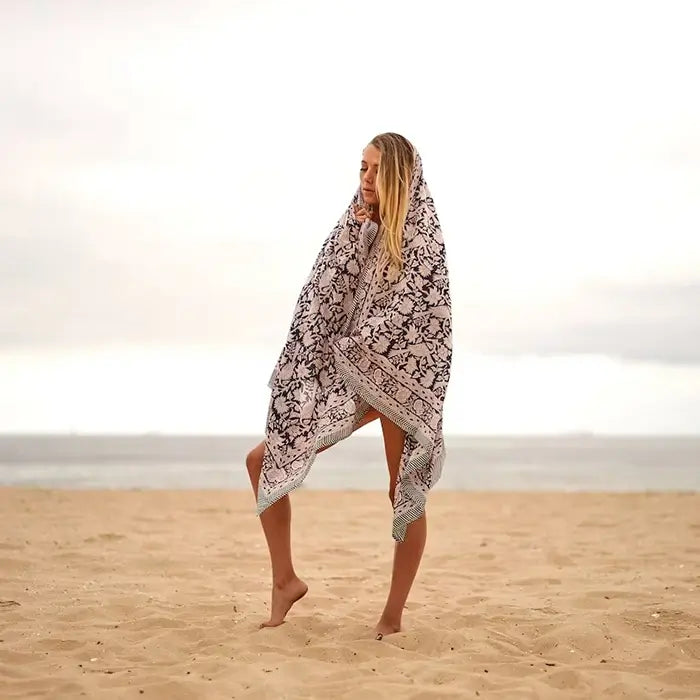 Cotton Sarong| Block Print Sarong Pareo| Cotton Boho Scarf| Neck Head Wrap|Beach Sarong|Gift for her|Mothers Day Valentines Birthday Summer CS01