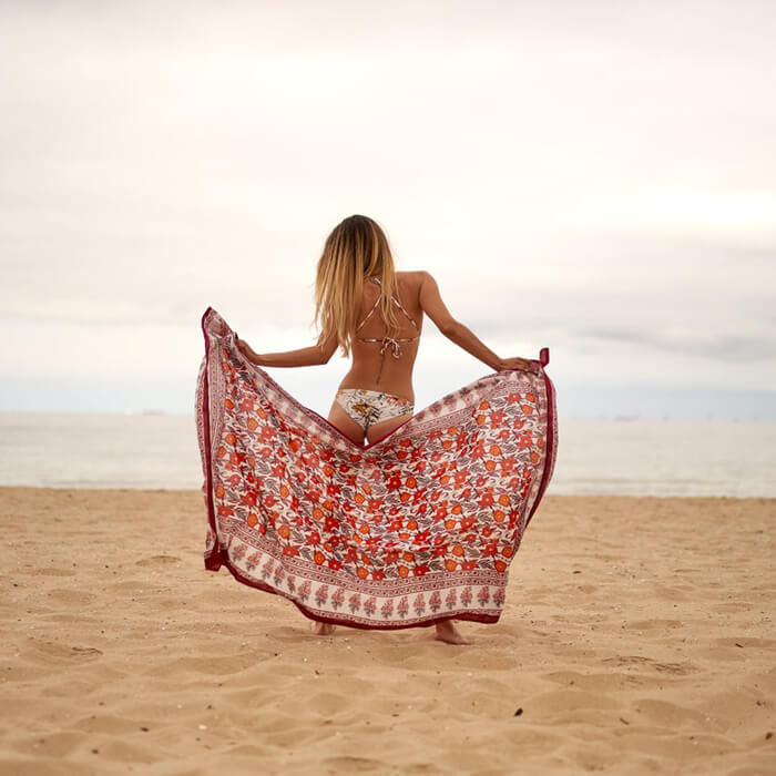 Cotton Sarong| Block Print Sarong Pareo| Cotton Boho Scarf| Neck Head Wrap|Beach Sarong| Gift for her|Mothers Day Valentines Birthday Summer CS03