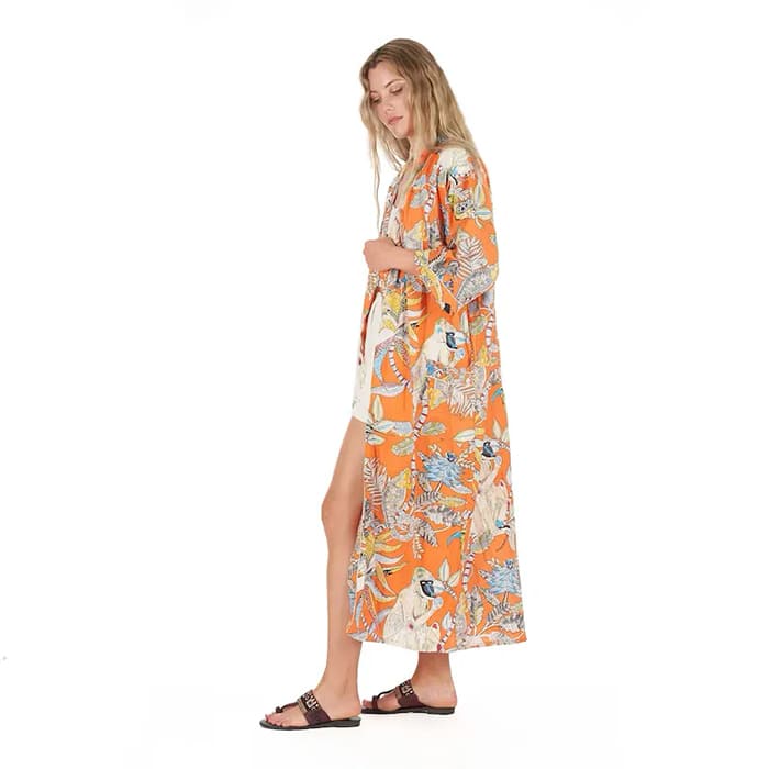 Linen Connections Frida Cotton Kimono Bathrobe Valentines Day Gift Turkish Cardigan Nightwear Dressing Gown Beach Bikini Summer CK04