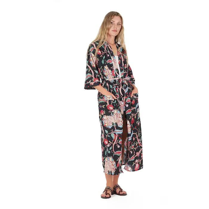 Linen Connections Frida Cotton Kimono Bathrobe Valentines Day Gift Turkish Cardigan Nightwear Dressing Gown Beach Bikini Summer CK07