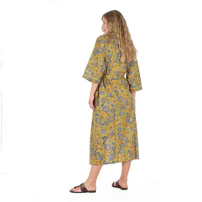 Linen Connections Frida Cotton Kimono Bathrobe Valentines Day Gift Turkish Cardigan Nightwear Dressing Gown Beach Bikini Summer CK11