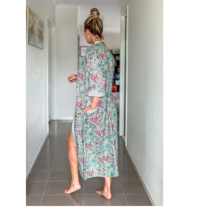 Linen Connections Frida Cotton Kimono Bathrobe Valentines Day Gift Turkish Cardigan Nightwear Dressing Gown Beach Bikini Summer CK156