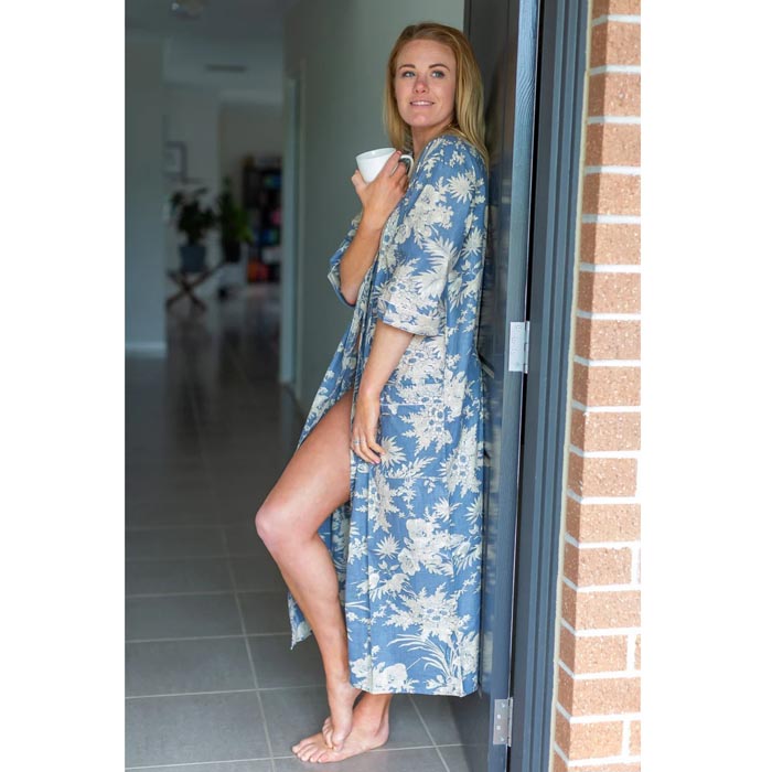 Linen Connections Frida Cotton Kimono Bathrobe Valentines Day Gift Turkish Cardigan Nightwear Dressing Gown Beach Bikini Summer CK175