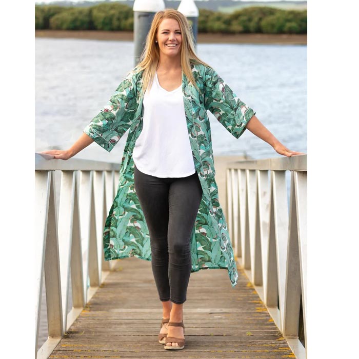 Linen Connections Frida Cotton Kimono Bathrobe Valentines Day Gift Turkish Cardigan Nightwear Dressing Gown Beach Bikini Summer CK176