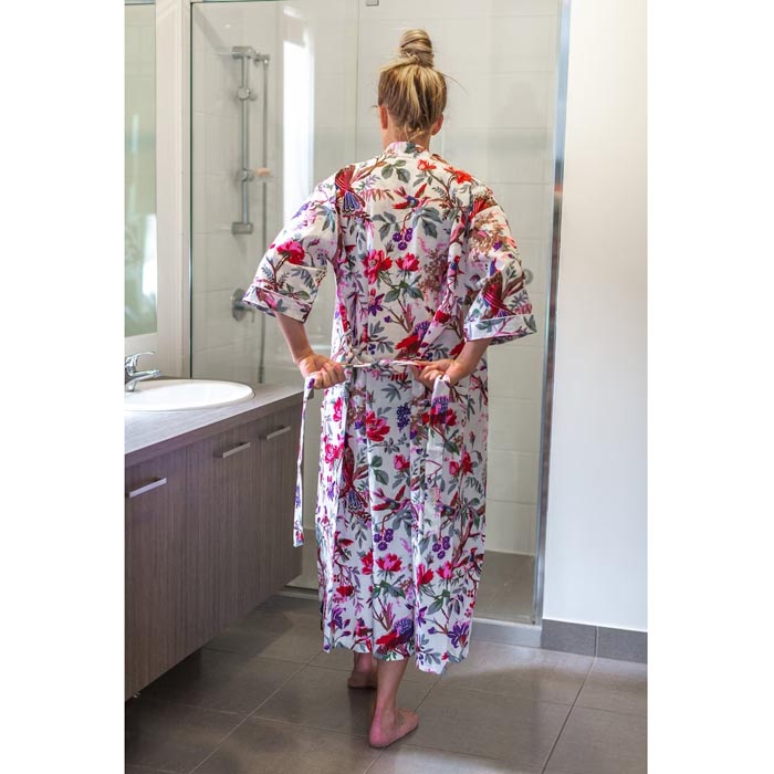 Linen Connections Frida Cotton Kimono Bathrobe Valentines Day Gift Turkish Cardigan Nightwear Dressing Gown Beach Bikini Summer CK177