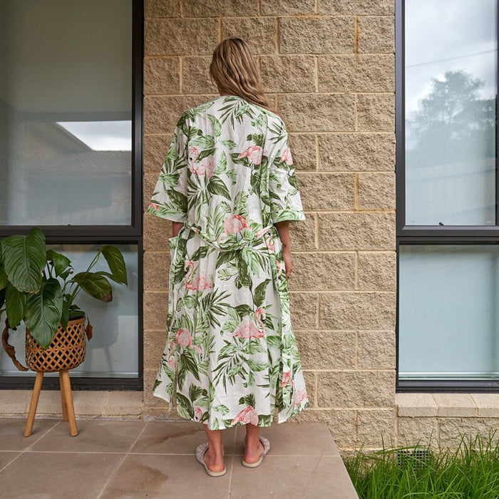Linen Connections Frida Cotton Kimono Bathrobe Valentines Day Gift Turkish Cardigan Nightwear Dressing Gown Beach Bikini Summer  CK179