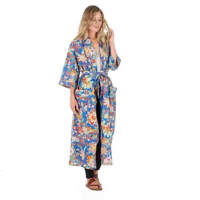 Linen Connections Frida Cotton Kimono Bathrobe Valentines Day Gift Turkish Cardigan Nightwear Dressing Gown Beach Bikini Summer CK21