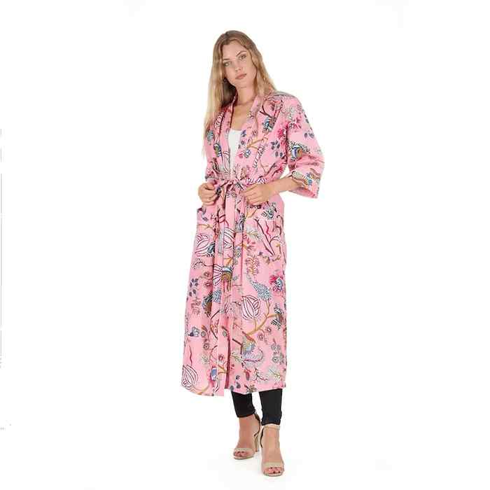 Linen Connections Frida Cotton Kimono Bathrobe Valentines Day Gift Turkish Cardigan Nightwear Dressing Gown Beach Bikini Summer CK28