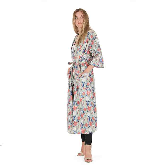 Linen Connections Frida Cotton Kimono Bathrobe Valentines Day Gift Turkish Cardigan Nightwear Dressing Gown Beach Bikini Summer CK30