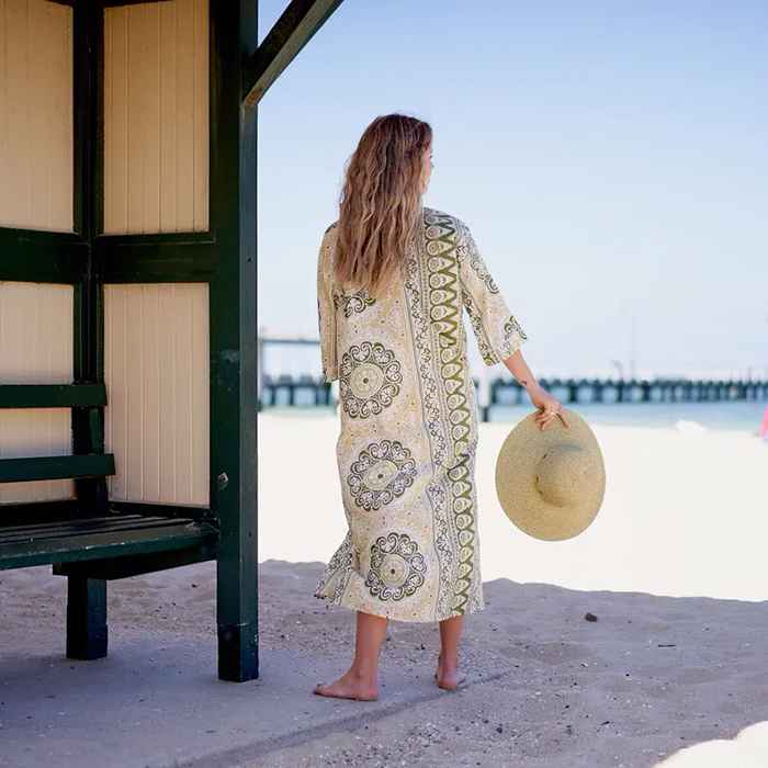 Linen Connections Frida Cotton Kimono Bathrobe Valentines Day Gift Turkish Cardigan Nightwear Dressing Gown Beach Bikini Summer CK48