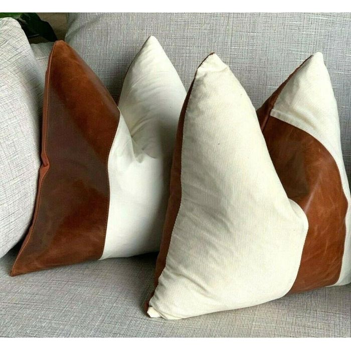 Genuine Leather Cushion Cover Pillow Cover Leather Pillow Leather Cushion Vintage Leather Tan Pillow Cover CC157