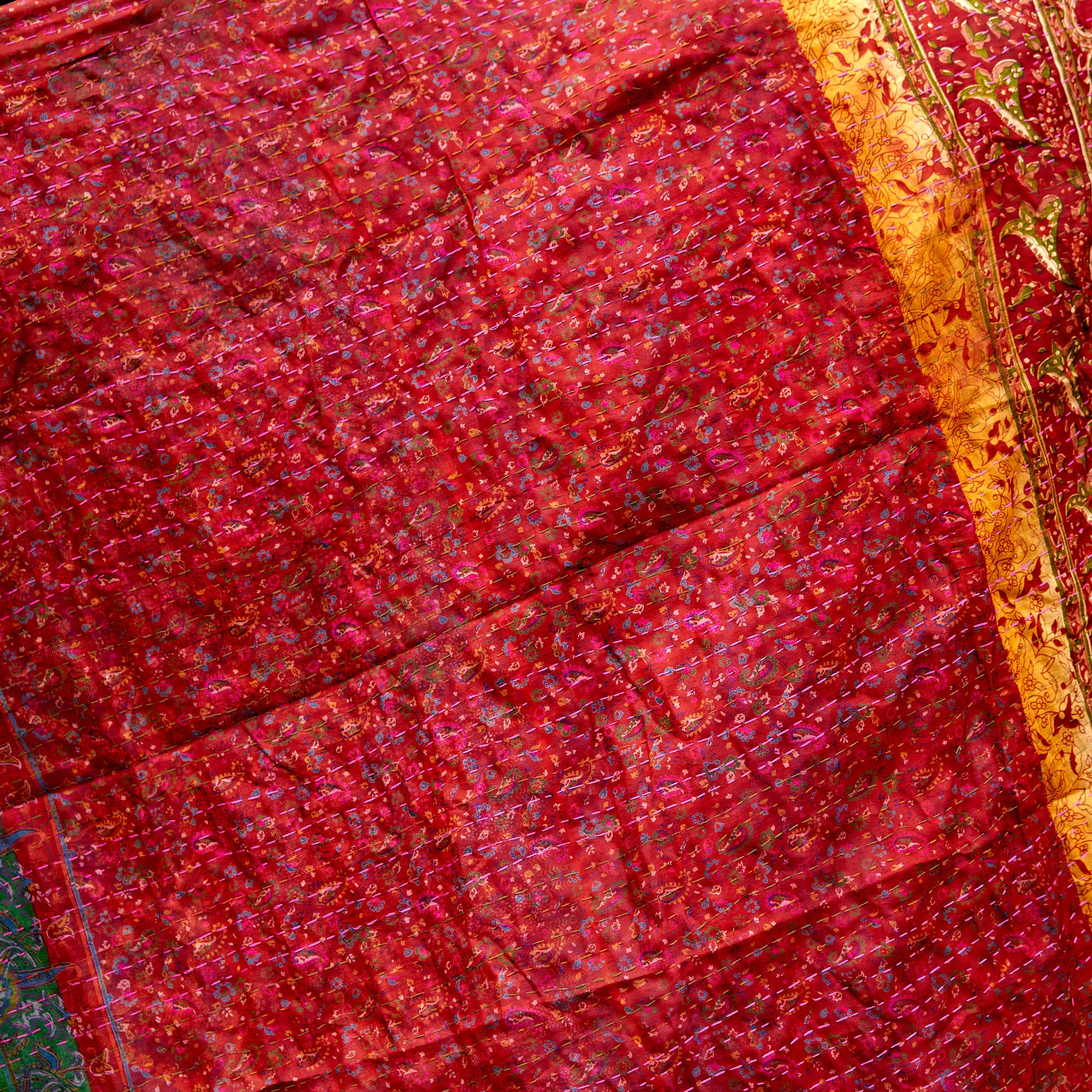 100% Silk Kantha Scarf