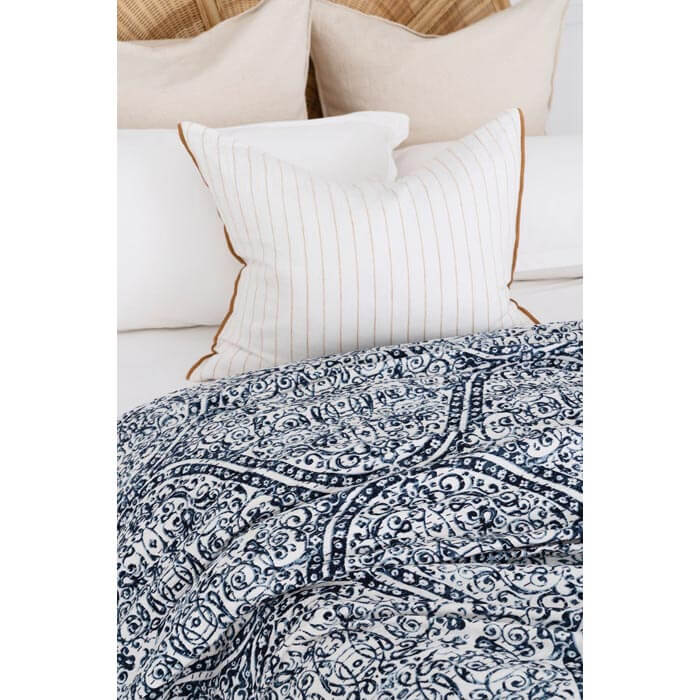 Kantha Quilt Indian Quilt Block Print Quilt Bedspread Bohemian Boho Cotton Throw Quilt Handmade Blanket Doona King Size KQ06