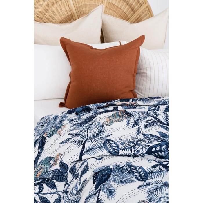 Kantha Quilt Indian Quilt Block Print Quilt Bedspread Bohemian Boho Cotton Throw Quilt Handmade Blanket Doona King Size KQ21