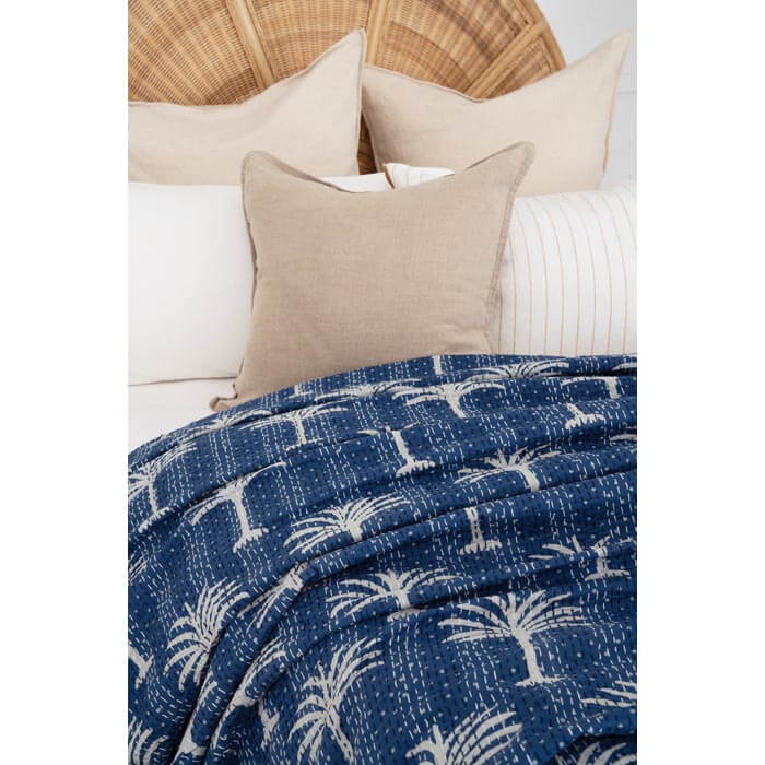 Kantha Quilt Indian Quilt Block Print Quilt Bedspread Bohemian Boho Cotton Throw Quilt Handmade Blanket Doona King Size KQ22