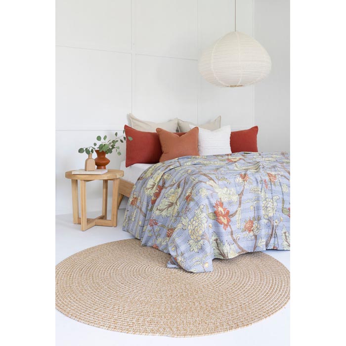 Kantha Quilt Indian Quilt Block Print Quilt Bedspread Bohemian Boho Cotton Throw Quilt Handmade Blanket Doona King Size KQ47