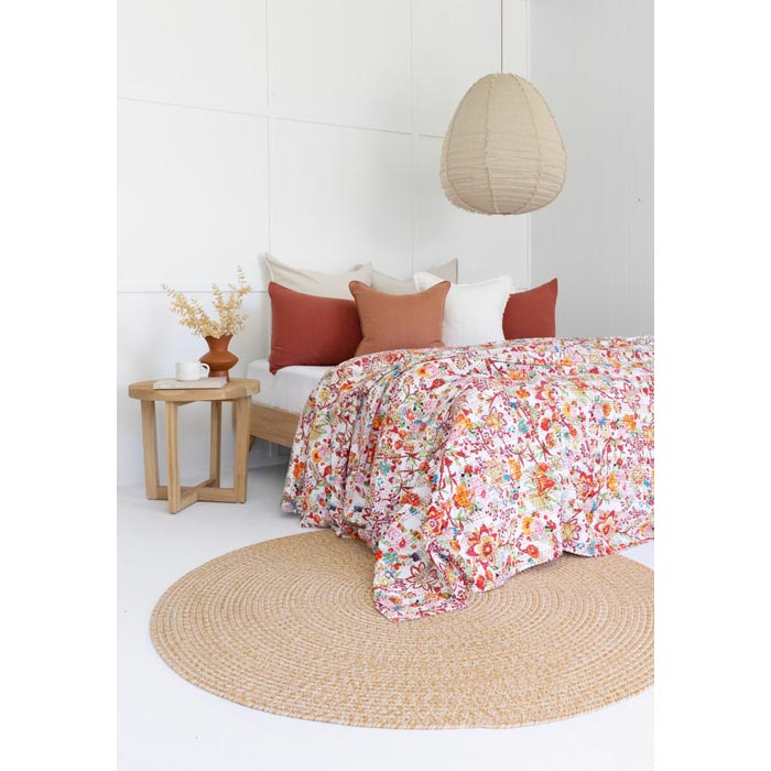 Kantha Quilt Indian Quilt Block Print Quilt Bedspread Bohemian Boho Cotton Throw Quilt Handmade Blanket Doona King Size KQ50