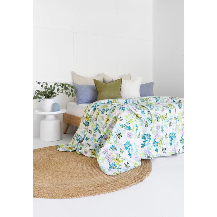 Kantha Quilt Indian Quilt Block Print Quilt Bedspread Bohemian Boho Cotton Throw Quilt Handmade Blanket Doona King Size KQ55