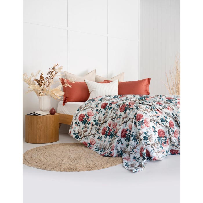 Kantha Quilt Indian Quilt Block Print Quilt Bedspread Bohemian Boho Cotton Throw Quilt Handmade Blanket Doona King Size KQ64