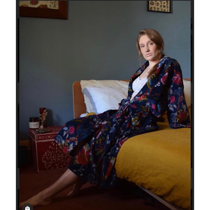 Kimono, Cotton Velvet Kimono, Bathrobe, Gift, Frida Kimono for her Floral Kimono Robe, Bridal Robes, Bridal Robes, Bridesmaids Gifts SALE VK01