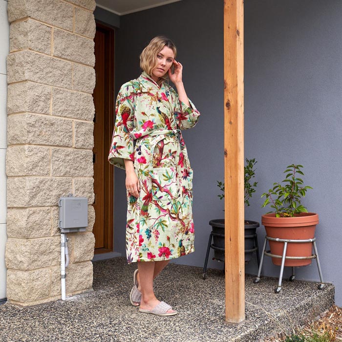 Kimono, Cotton Velvet Kimono, Bathrobe, Gift, Frida Kimono for her Floral Kimono Robe, Bridal Robes, Bridal Robes, Bridesmaids Gifts SALE VK04