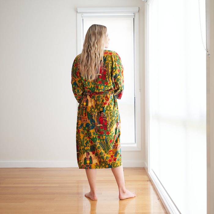 Kimono, Cotton Velvet Kimono, Bathrobe, Gift, Frida Kimono for her Floral Kimono Robe, Bridal Robes, Bridal Robes, Bridesmaids Gifts SALE VK12