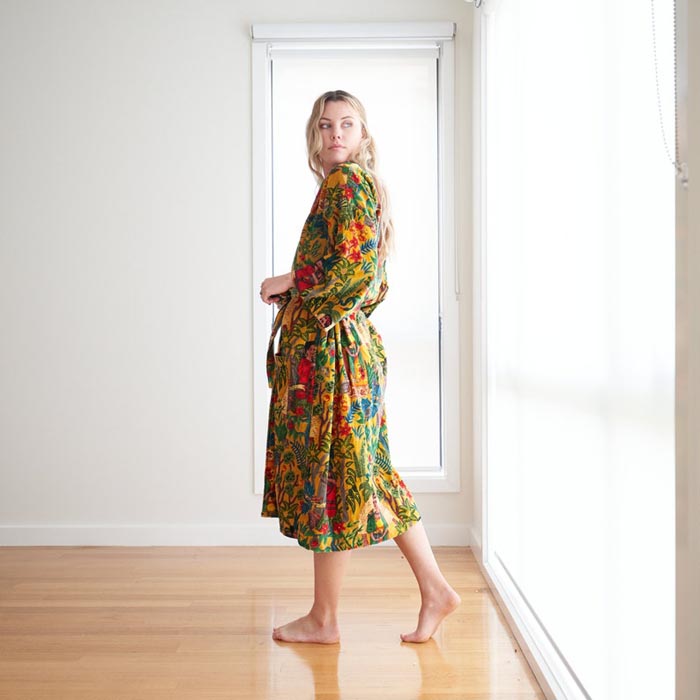 Kimono, Cotton Velvet Kimono, Bathrobe, Gift, Frida Kimono for her Floral Kimono Robe, Bridal Robes, Bridal Robes, Bridesmaids Gifts SALE VK12