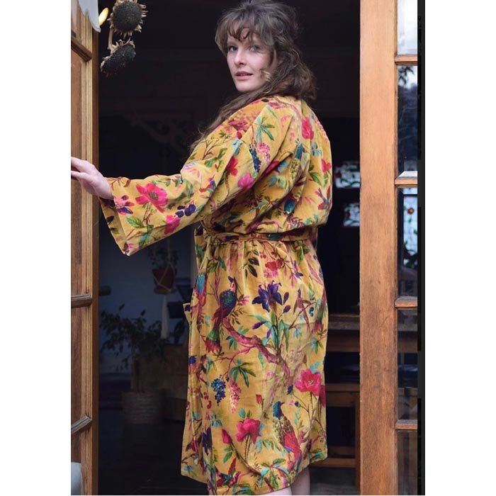 Kimono, Cotton Velvet Kimono, Bathrobe, Gift, Frida Kimono for her Floral Kimono Robe, Bridal Robes, Bridal Robes, Bridesmaids Gifts SALE VK17