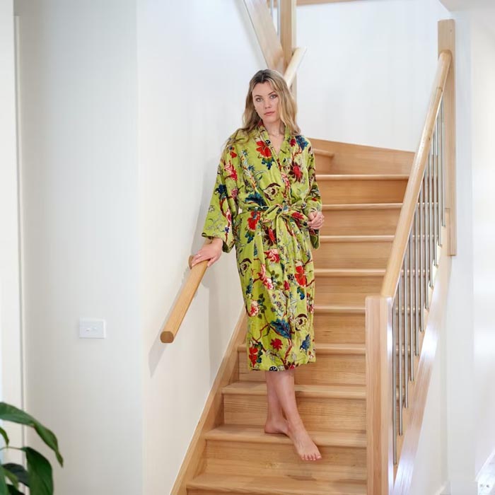 Kimono, Cotton Velvet Kimono, Bathrobe, Gift, Frida Kimono for her Floral Kimono Robe, Bridal Robes, Bridal Robes, Bridesmaids Gifts SALE VK19