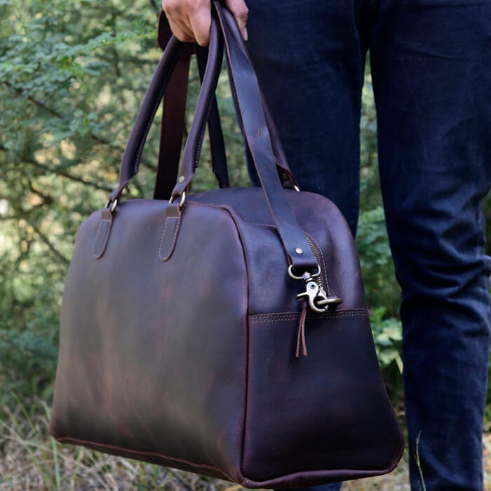 Leather Weekender, Duffle Bag, Leather Weekend Bag, Fathers Day Gift for Him, Overnight Bag, Vacation Duffel, Lightweight Luggage, Men